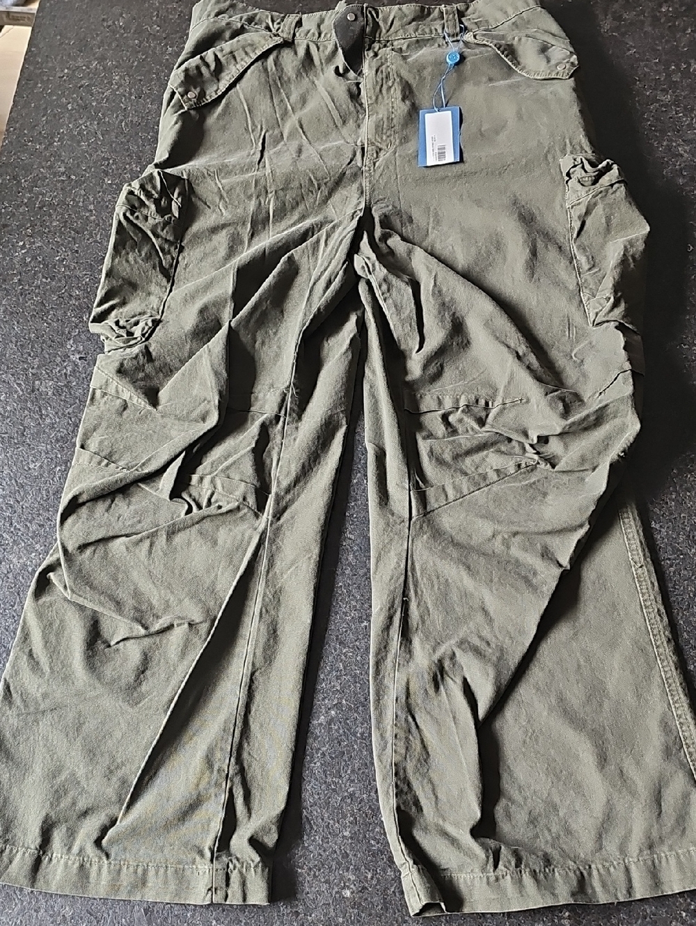 Men's Olive Cargo Pants with Side Pockets
